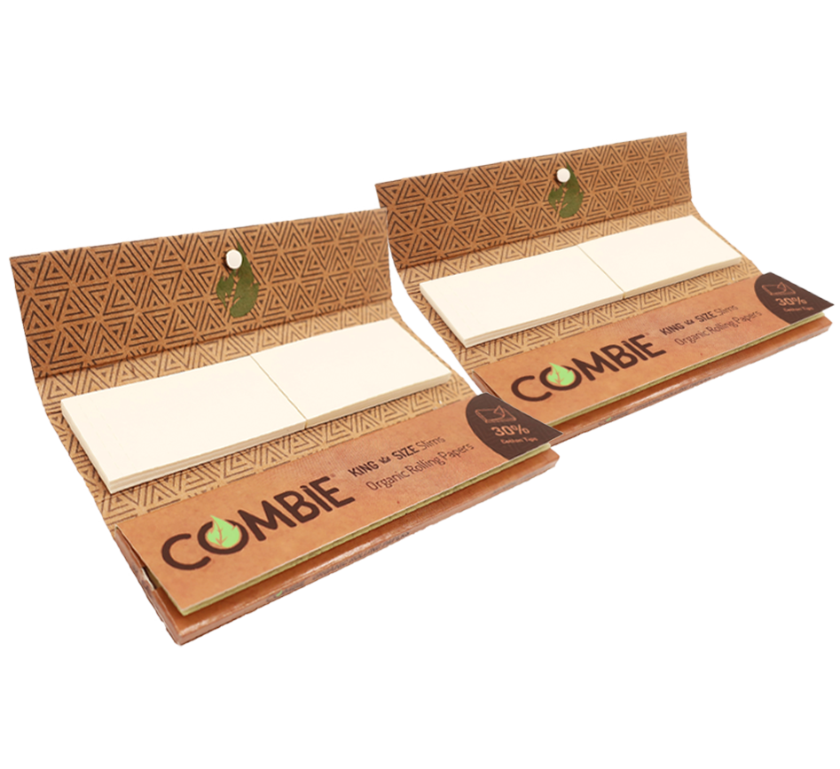 KING SIZE SLIM ORGANIC ROLLING PAPERS WITH TIPS - 2 packs