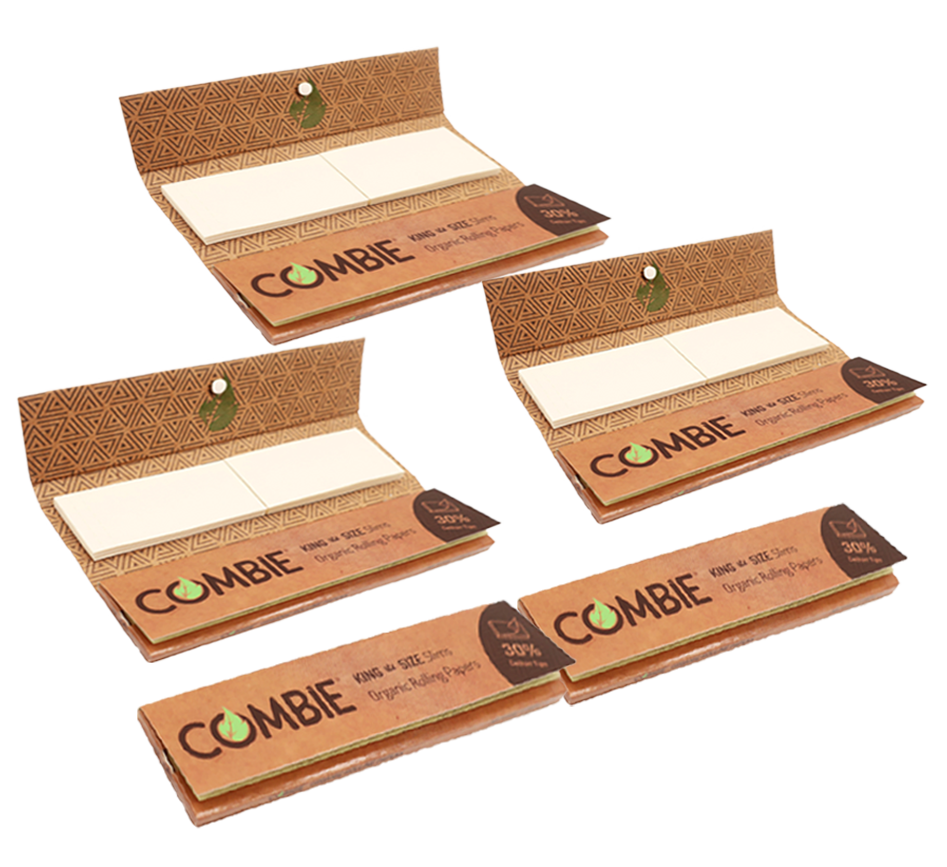 KING SIZE SLIM ORGANIC ROLLING PAPERS WITH TIPS - 5 packs
