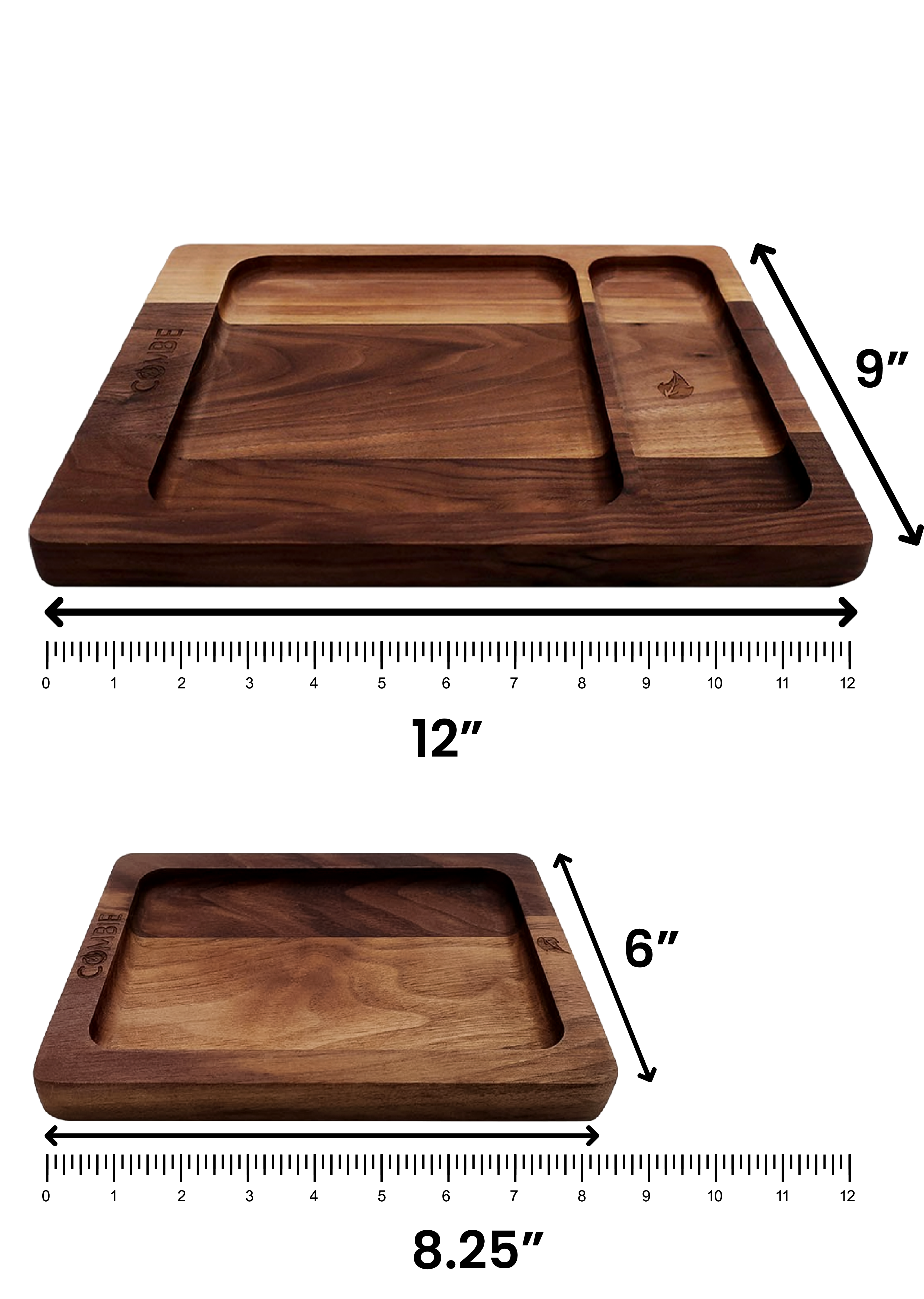 COMBIE ROLLING TRAY - WALNUT (SMALL)